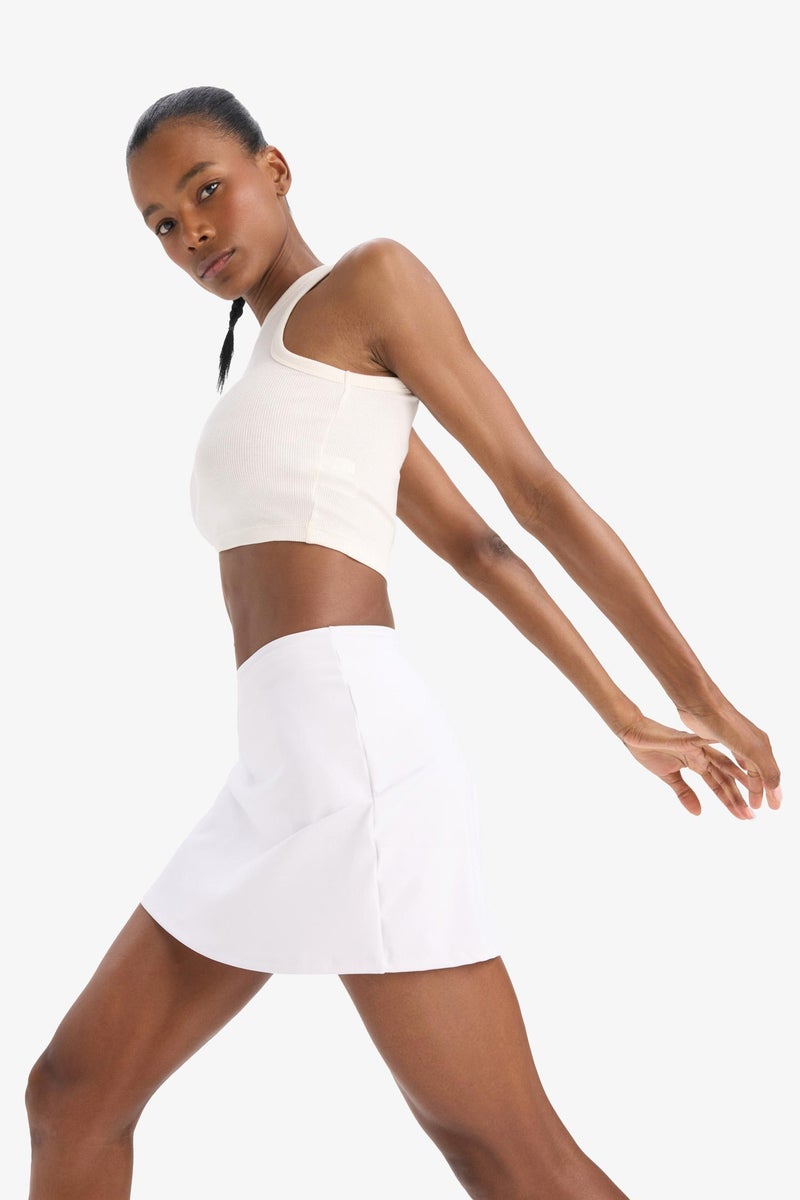 DeFacto White Woman DeFactoFit Standard Fit With Leggings Mini Skirt Casual - Image 5